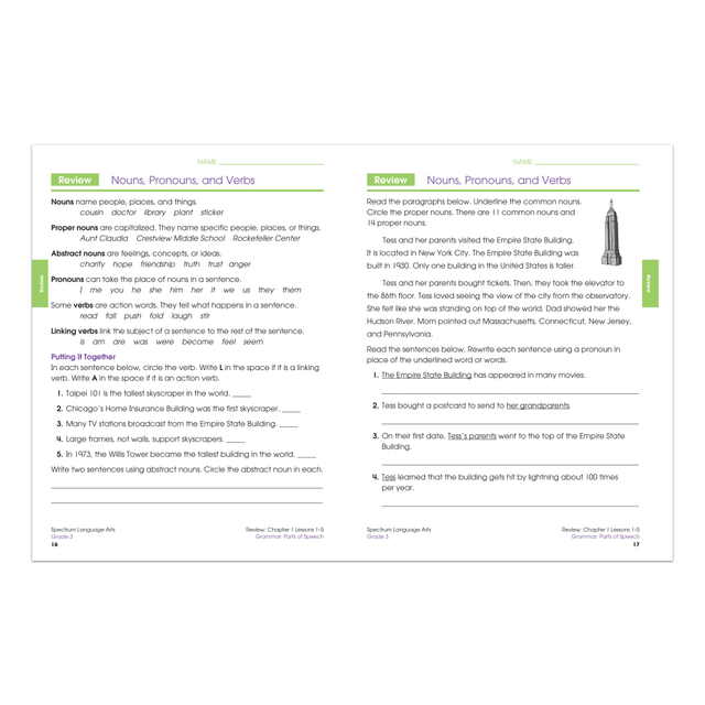 CARSON-DELLOSA PUBLISHING LLC 704590 Carson-Dellosa Spectrum Language Arts Workbook, Grade 3