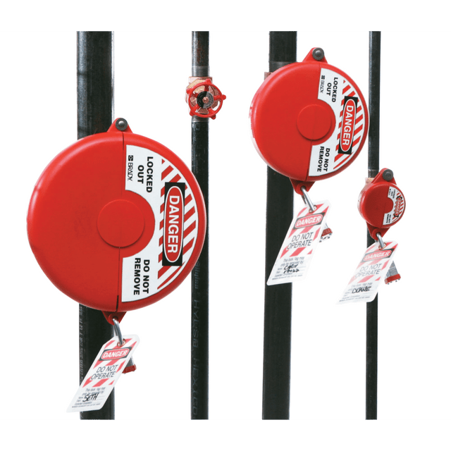 BRADY WORLDWIDE, INC. 262-65560 Gate Valve Lockouts, 1 in - 2 1/2 in Handle Size, Red