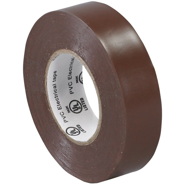 B O X MANAGEMENT, INC. T96461810PKN Tape Logic 6180 Electrical Tape, 1.25in Core, 0.75in x 60ft, Brown, Case Of 10