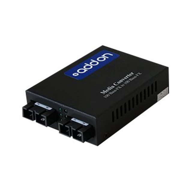 ADD-ON COMPUTER PERIPHERALS, INC. ADD-FMC-MMSM-2SC AddOn 100Mbs 1 SC to 1 SC Media Converter - Media converter - 100Mb LAN - 100Base-FX, 100Base-LX - SC multi-mode / SC single-mode - up to 12.4 miles - 850 nm / 1310 nm