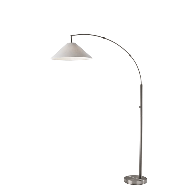 ADESSO INC 4136-22 Adesso Braxton Arc Lamp, 76inH, Brushed Steel/White