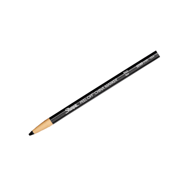 DIXON TICONDEROGA COMPANY 2089 Sharpie Peel-Off China Markers, Black, Box Of 12