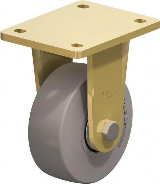 Blickle 391763 Rigid Top Plate Caster: Solid Rubber, 5" Wheel Dia, 1-31/32" Wheel Width, 704 lb Capacity, 6-11/16" OAH