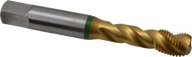 Guhring 9039550095250 Spiral Flute Tap: 3/8-24, UNF, 3 Flute, Modified Bottoming, 2B Class of Fit, Cobalt, TiN Finish