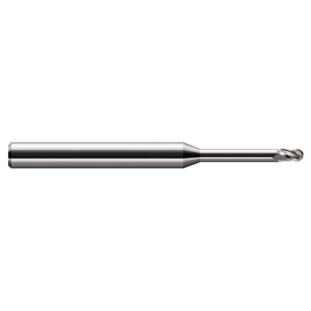 Harvey Tool 34308 Ball End Mill: 1/8" Dia, 3/16" LOC, 3 Flute, Solid Carbide