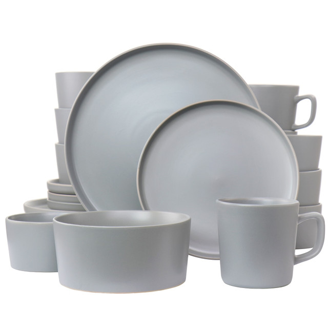 MEGAGOODS, INC. 995114881M Elama Luxmatte 20-Piece Dinnerware Set, Light Gray MEGAGOODS, INC. 995114881M Elama Luxmatte 20-Piece Dinnerware Set, Light Gray