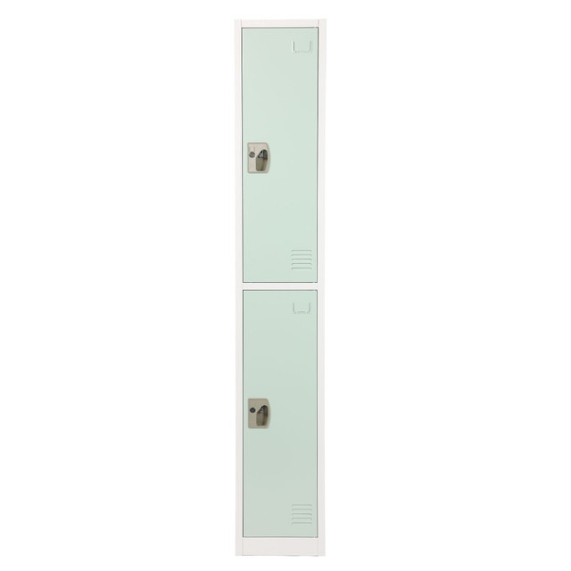 ADIR CORP. ADI629-202-MGRN Alpine AdirOffice 2-Tier Steel Locker, 72inH x 12inW x 12inD, Misty Green