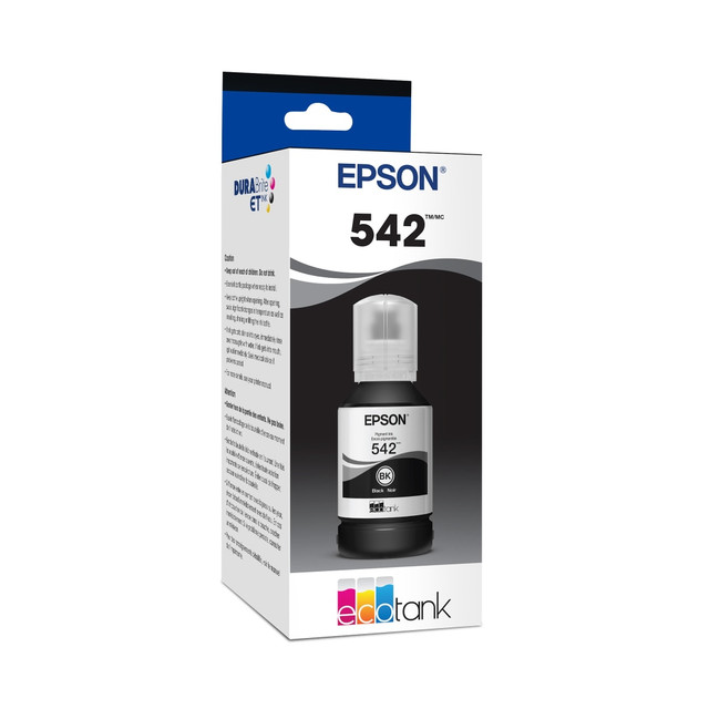 Compatible Epson models: ET : EcoTank Pro ET-5150, EcoTank Pro ET-5170, EcoTank Pro ET-5180, EcoTank Pro ET-5800, EcoTank Pro ET-5850, EcoTank Pro ET-5880, EcoTank Pro ET-16500, EcoTank Pro ET-16600, EcoTank Pro ET-16650.   WorkForce:  Pro ST-C5000,  Pro ST-C5500,  ST-C8000,  ST-C8090.  .  Refill your home or office printer with an Epson EcoTank 542 Ink Refill. Each refill can yield thousands of professional-quality pages with crystal-clear text and images.  Yields up to 6,000 pages per refill.  Ultra high-capacity ink bottles are uniquely keyed for easy filling.  Expect sharp text and brilliant colors.  Recycling solution - designed to encourage recycling, helping you divert materials from landfill.