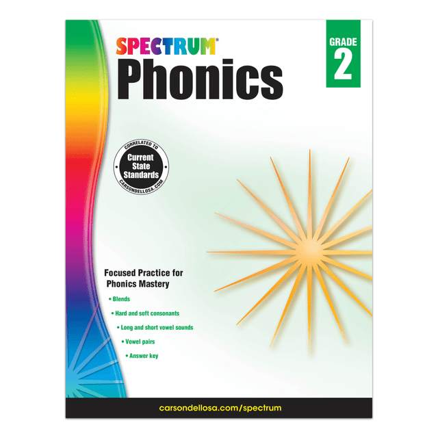 CARSON-DELLOSA PUBLISHING LLC 704605 Carson-Dellosa Spectrum Phonics Workbook, Grade 2