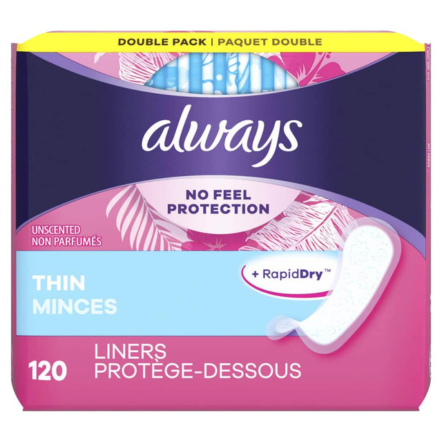 Always PGC10796PK Feminine Hygiene Products; Type: Panty Liner ; Absorption Level: Regular ; UNSPSC Code: 53131615