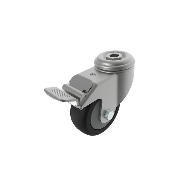 FATH 098S080TDN Swivel Top Plate Caster: Thermoplastic Elastomer, 224 lb Capacity