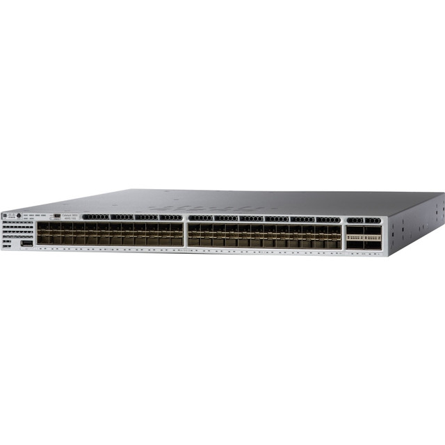 CISCO WS-C3850-48XS-S  Catalyst 3850 48 Port 10G Fiber Switch IP Base - Manageable - 10 Gigabit Ethernet - 10GBase-X - 3 Layer Supported - Modular - Optical Fiber - 1U High - Rack-mountable, Desktop - Lifetime Limited Warranty