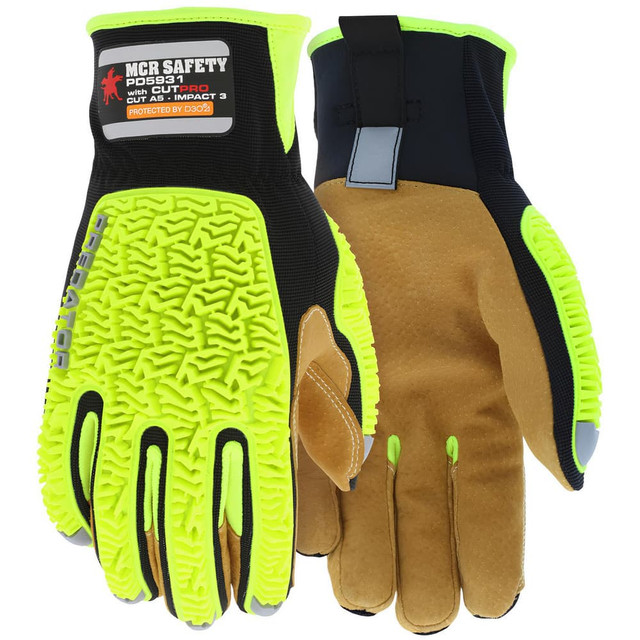 MCR Safety PD5931XXL Cut, Puncture & Abrasive-Resistant Gloves: Size 2XL, ANSI Cut A5, ANSI Puncture 4, Leather