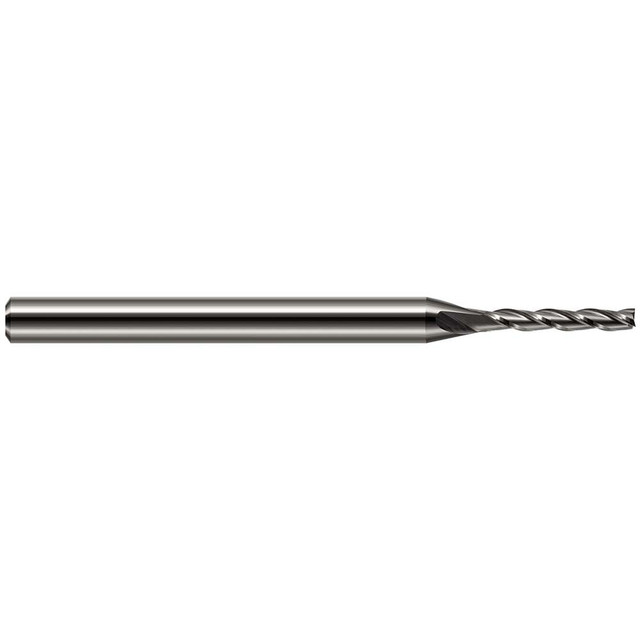 Harvey Tool 12745 Square End Mill:  0.0450" Dia, 0.225" LOC, 0.125" Shank Dia, 2.5" OAL, 3 Flutes, Solid Carbide