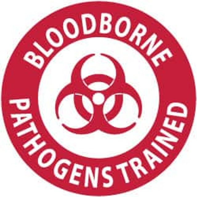 AccuformNMC 25 Qty 1 Pack Bloodborne Pathogens Trained, Hard Hat Label HH64