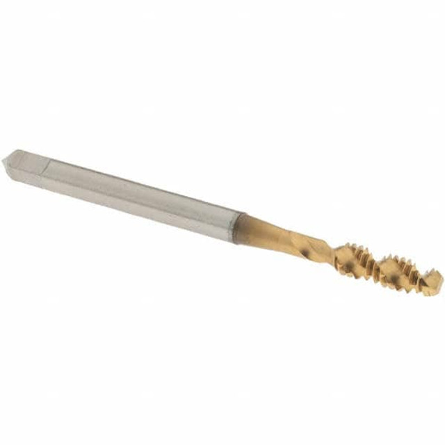 OSG 1412505 Spiral Flute Tap: #6-32 UNC, 2 Flutes, Bottoming, 2B Class of Fit, High Speed Steel, TIN Coated