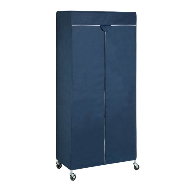 HONEY-CAN-DO INTERNATIONAL, LLC GAR-02198 Honey-Can-Do Urban Garment Rack Cover, 73 1/4inH x 17 3/4inW x 35 7/8inD, Blue