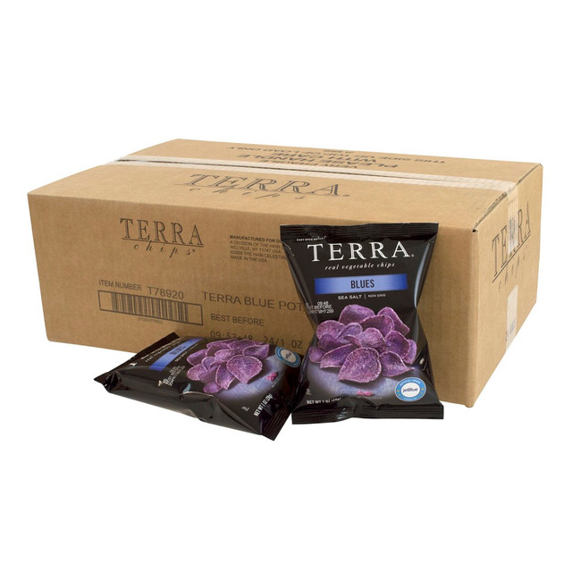 COLE & CO 880781 Terra Real Vegetable Chips, Blue, 1 Oz, Pack Of 24 COLE & CO 880781 Terra Real Vegetable Chips, Blue, 1 Oz, Pack Of 24