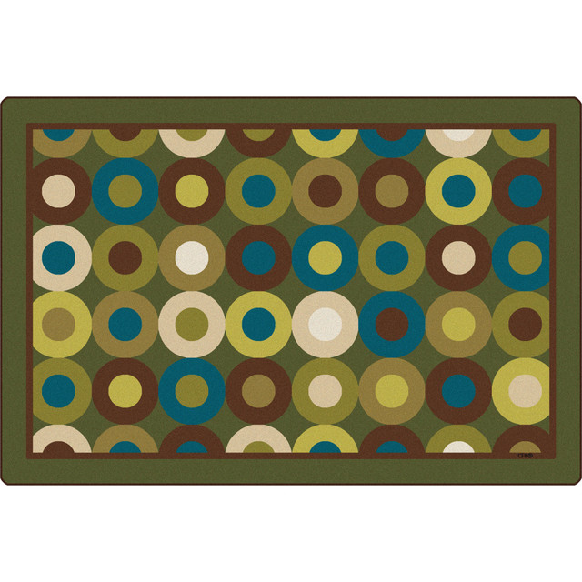 CARPETS FOR KIDS ETC. INC. 13728 Carpets for Kids  Premium Collection Calming Circles Seating Rug, 8ft x 12ft, Green