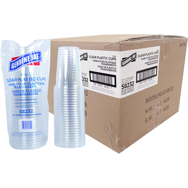 SP RICHARDS 58232CT Genuine Joe Clear Plastic Cups - 25 - 10 fl oz - 500 / Carton - Clear - Plastic - Cold Drink, Beverage SP RICHARDS 58232CT Genuine Joe Clear Plastic Cups - 25 - 10 fl oz - 500 / Carton - Clear - Plastic - Cold Drink, Beverage