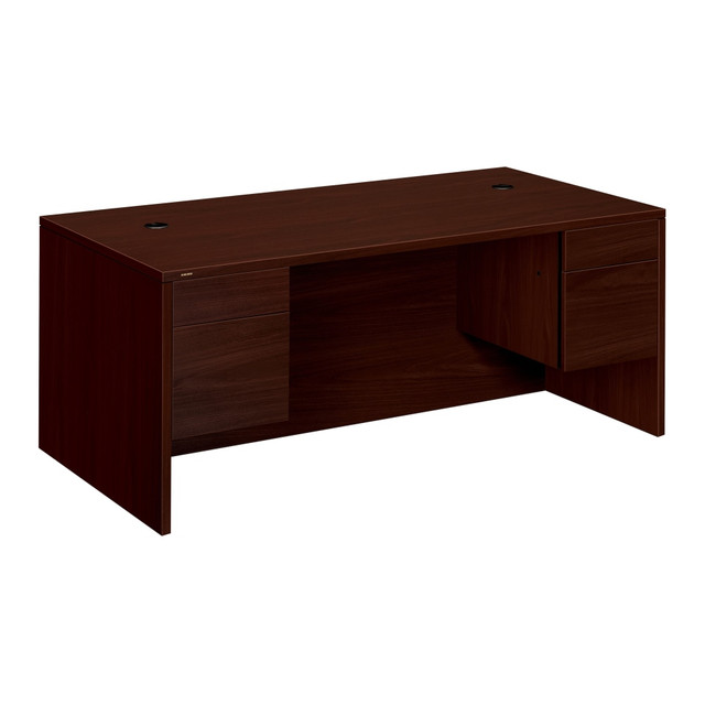 HNI CORPORATION 10593NN HON 10500 72inW Double-Pedestal Computer Desk, Mahogany