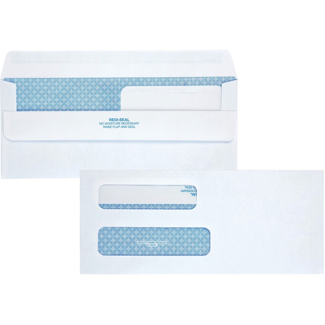 QUALITY PARK PRODUCTS 24531 Quality Park Double Window Security Tint Envelopes - Document - Check - 7 1/4in Width x 4in Length - Self-sealing - 250 / Carton