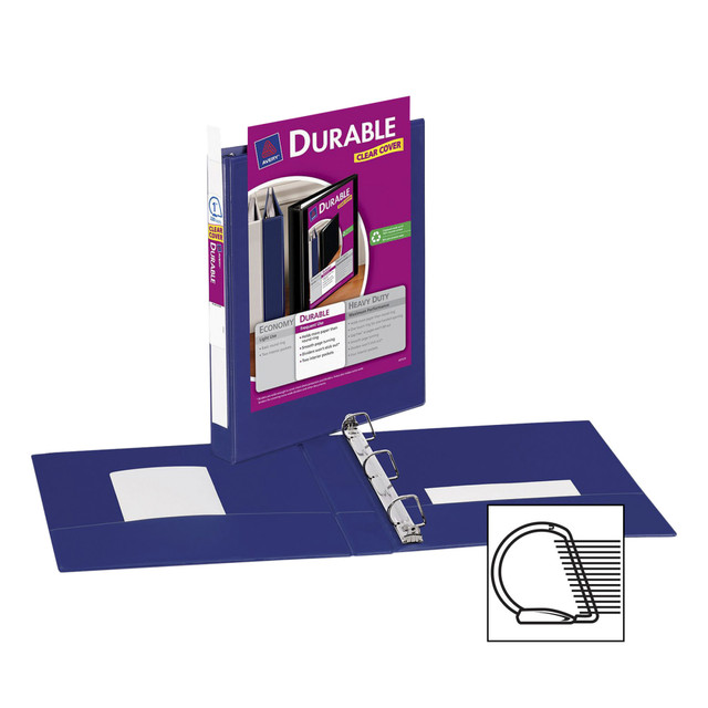 AVERY PRODUCTS CORPORATION 17014 Avery Durable View 3-Ring Binder With EZ-Turn Rings, 1in D-Rings, 42% Recycled, Blue AVERY PRODUCTS CORPORATION 17014 Avery Durable View 3-Ring Binder With EZ-Turn Rings, 1in D-Rings, 42% Recycled, Blue