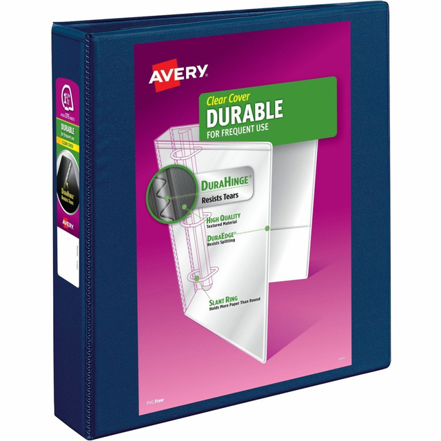 AVERY PRODUCTS CORPORATION 17024 Avery Durable Reference View 3-Ring Binder, 1 1/2in Slant Rings, Navy