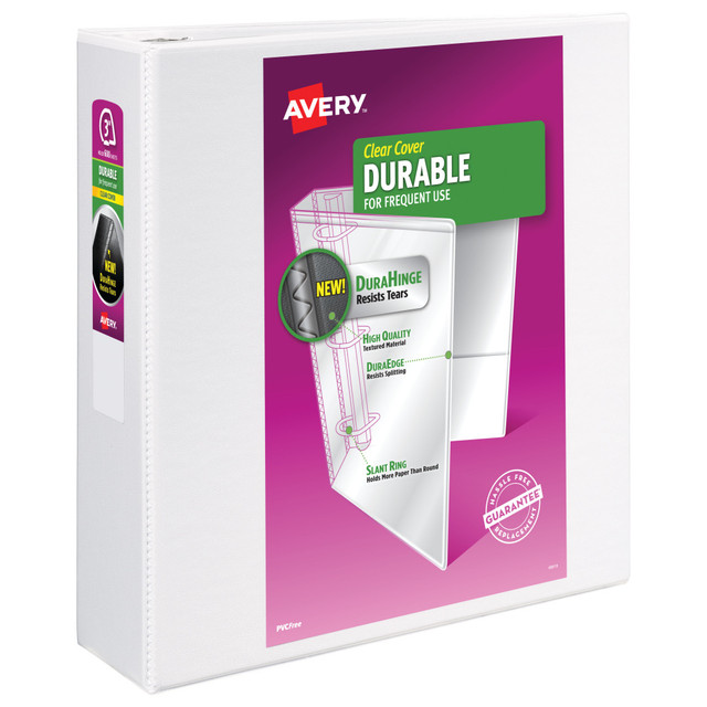 AVERY PRODUCTS CORPORATION 17042 Avery Durable View 3 Ring Binder, 3in Slant Rings, White, 1 Binder AVERY PRODUCTS CORPORATION 17042 Avery Durable View 3 Ring Binder, 3in Slant Rings, White, 1 Binder