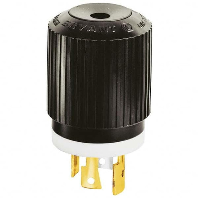 Bryant Electric 71930NP Locking Inlet: Plug, Industrial, L19-30P, 277 & 480V, Black & White
