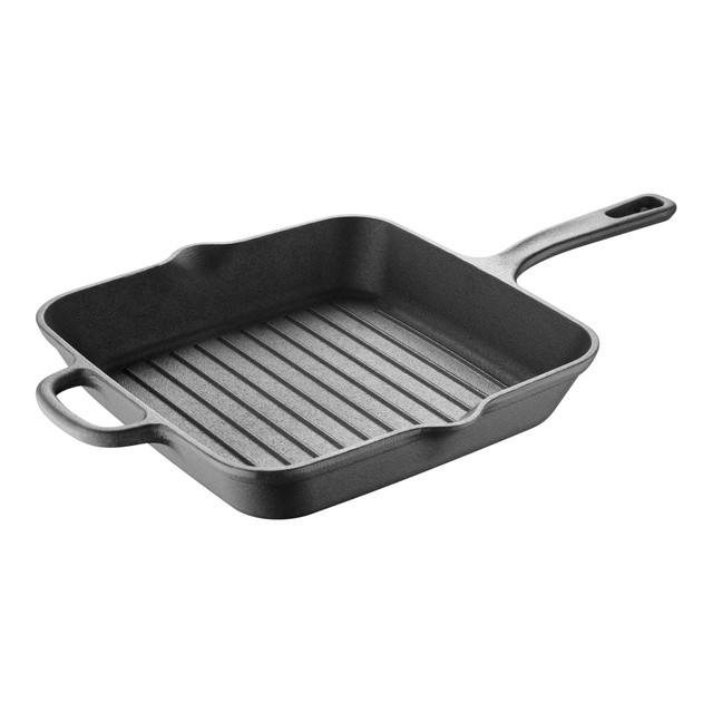 BERGNER US INC. Masterpro MPUS16303BLK  Bergner Iron Grill Pan With Helper Handle, 10in, Black