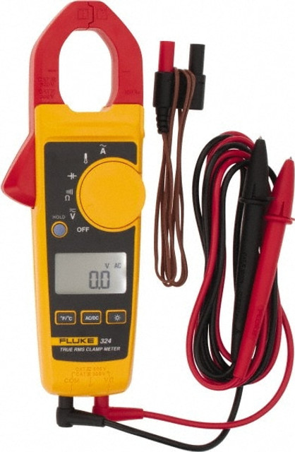 Fluke FLUKE- 324 Clamp Meter: CAT III & CAT IV, 1.18" Jaw, Clamp On Jaw