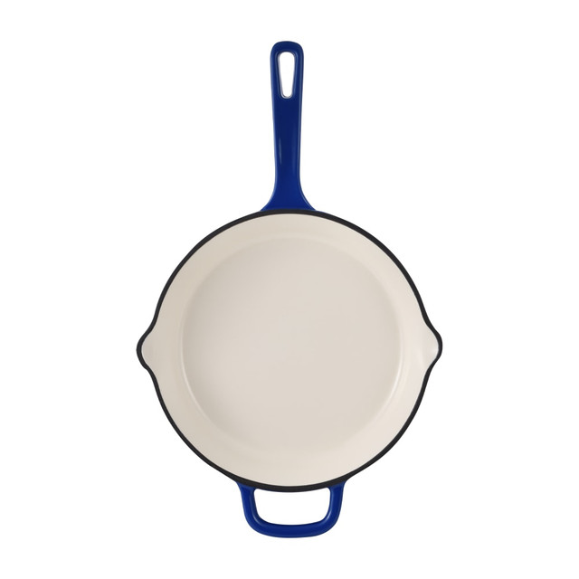 BERGNER US INC. MPUS16323BLU Masterpro Bergner Iron Fry Pan With Helper Handle, 10in, Blue