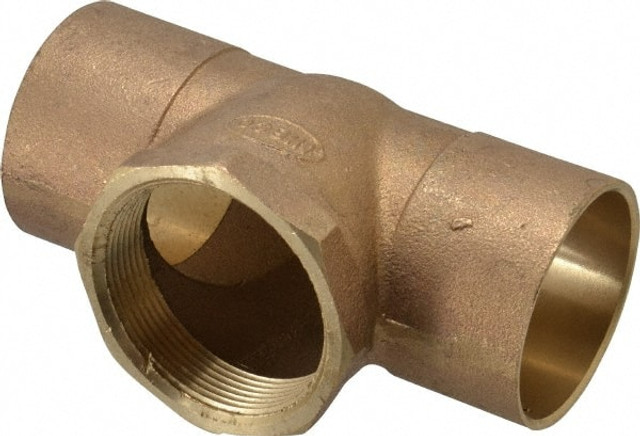 NIBCO B147350 Cast Copper Pipe Tee: 2" Fitting, C x C x F, Pressure Fitting