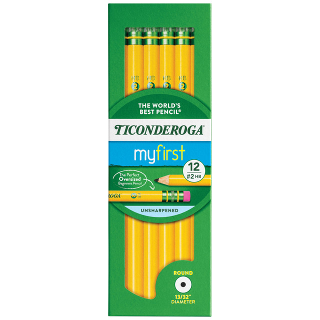 DIXON TICONDEROGA COMPANY 13308 Ticonderoga My First Beginners Elementary Pencils, HB Lead, Pack of 12