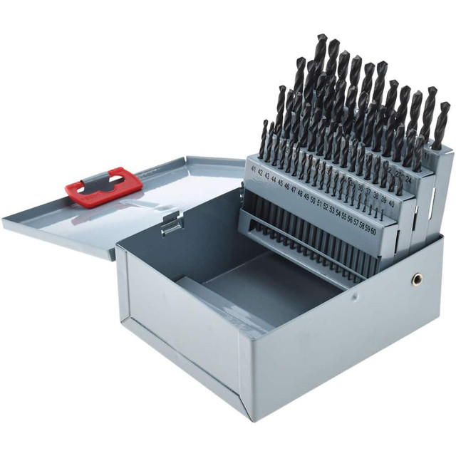 Value Collection 01186600 Drill Bit Set: Jobber Length Drill Bits, 60 Pc, 118 °, High Speed Steel