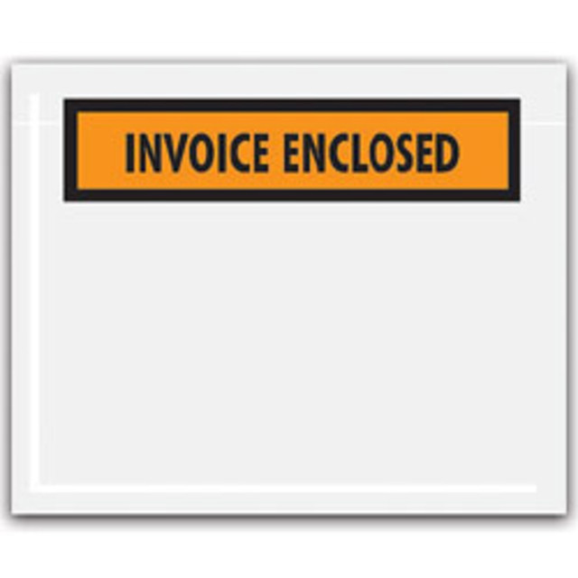 B O X MANAGEMENT, INC. PL13 Tape Logic "Invoice Enclosed" Envelopes, Panel Face, Orange, 4 1/2in x 5 1/2in Pack Of 1,000 B O X MANAGEMENT, INC. PL13 Tape Logic "Invoice Enclosed" Envelopes, Panel Face, Orange, 4 1/2in x 5 1/2in Pack Of 1,000