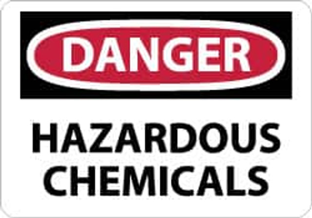 AccuformNMC D441RB Sign: Rectangle, "Danger - Hazardous Chemicals"