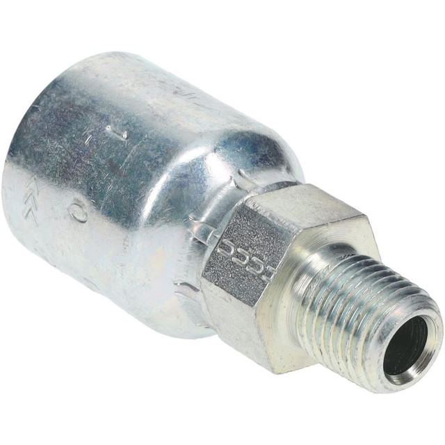 Parker 10143-4-6 Hydraulic Hose Male Rigid Fitting: 0.375" ID, 6 mm, 1/4-18, 10,000 psi