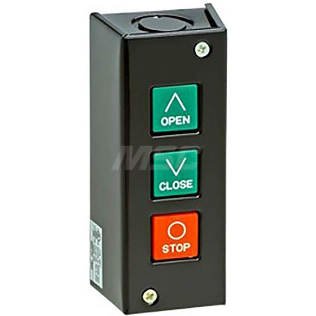 American Garage Door Supply PBS3 Garage Door Hardware; Type: Control Station, NEMA 1 Interior Use, Surface Mount; For Use With: Commercial Doors; Commercial Gate Openers; Material: Metal; Overall Length: 1.81; Overall Width: 2; Overall Height: 2.875;