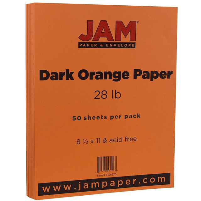 IMSI SOFTWARE PUBLISHING 61511370 JAM Paper Color Multi-Use Printer & Copy Paper, Dark Orange, Letter (8.5in x 11in), 50 Sheets Per Pack, 28 Lb IMSI SOFTWARE PUBLISHING 61511370 JAM Paper Color Multi-Use Printer & Copy Paper, Dark Orange, Letter (8.5in x 11in), 50 Sheets Per Pack, 28 Lb