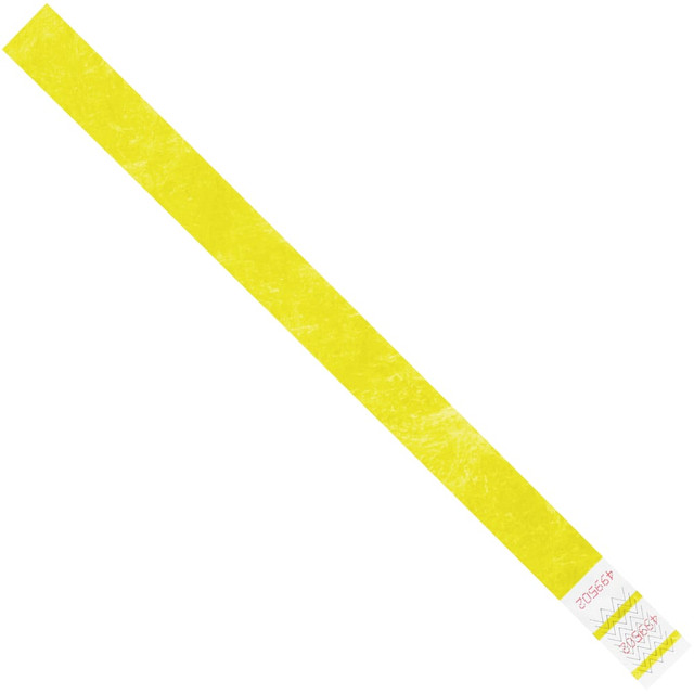 B O X MANAGEMENT, INC. WR101YE Tyvek Wristbands, 3/4in x 10in, Yellow, Case Of 500