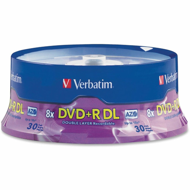 VERBATIM AMERICAS LLC Verbatim 96542  DVD+R Double-Layer Disc Spindle, Pack Of 30