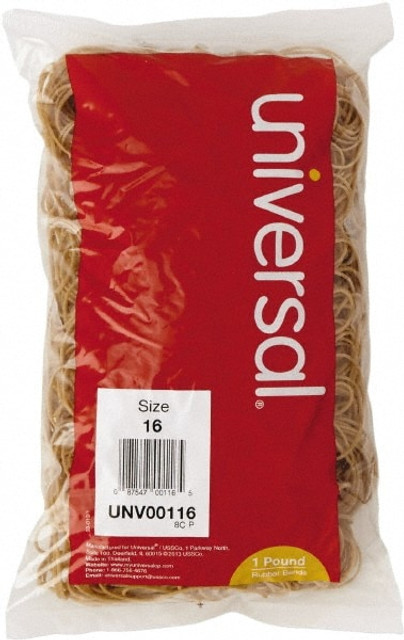 UNIVERSAL UNV00116 Pack of (1,900), 2-1/2" Circumference, 0.06" Wide, Standard Office Rubber Band Strapping