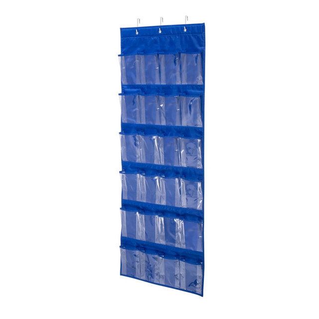 HONEY-CAN-DO INTERNATIONAL, LLC Honey Can Do SFT-01278 Honey-Can-Do Over-The-Door 24-Pocket Closet Organizer, 57inH x 21inW x 2 1/2inD, Navy