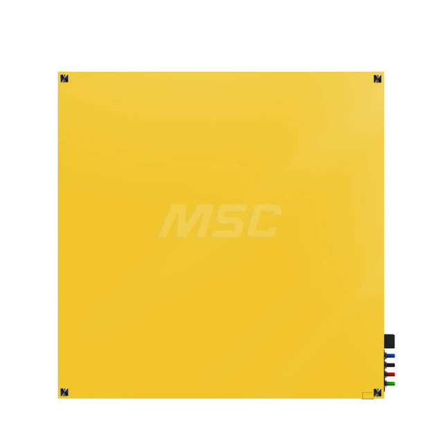 Ghent HMYSN44YW Whiteboards & Magnetic Dry Erase Boards; Height (Inch): 48 ; Width (Inch): 48 ; Includes: Acrylic Accessory Holder; Board; Eraser; (4) Markers; Stand-Offs ; Color: Yellow