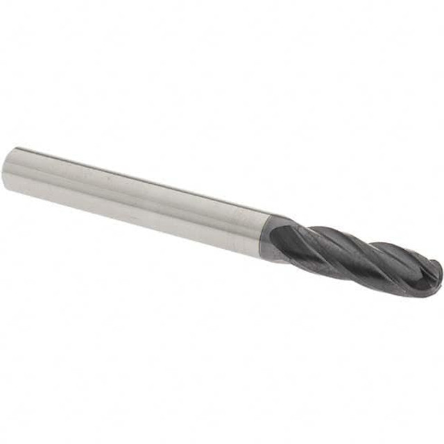 OSG 404-2500-BN11 Ball End Mill: 0.25" Dia, 0.75" LOC, 4 Flute, Solid Carbide