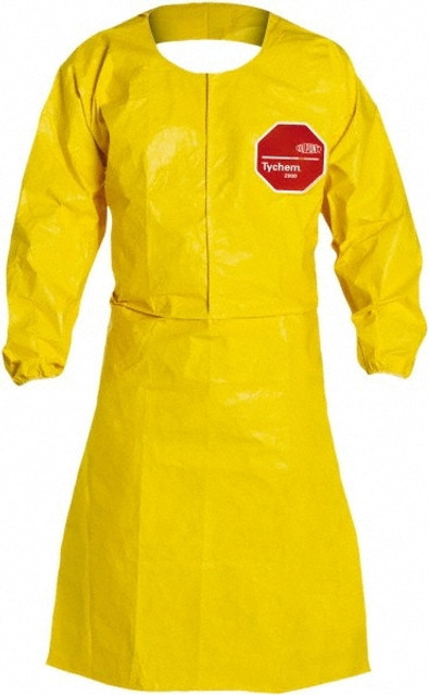 Dupont QC275BYLXL00250 Disposable & Chemical-Resistant Apron:  Size  X-Large,  45" Length,  10.00 mil Thick,  Yellow