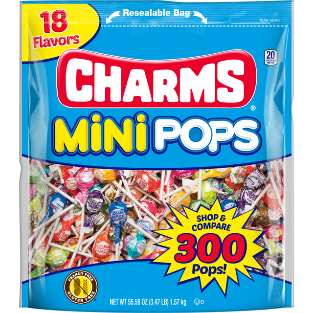 CHARMS COMPANY Charms 209-02010  Mini Pops, 3.47-Lb Bag, Assorted Flavors, Bag Of 300