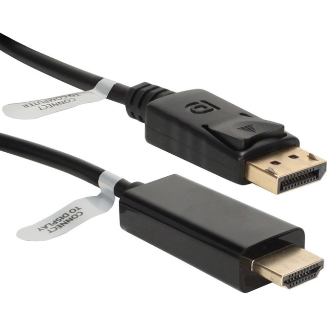 QVS, INC. DPHD-06 QVS 6ft DisplayPort to HDMI Digital A/V Cable - 6 ft DisplayPort/HDMI A/V Cable for Projector, Monitor, Audio/Video Device, HDTV - First End: 1 x DisplayPort 1.1 Digital Audio/Video - Male - Second End: 1 x HDMI Digital Audio/Video QVS, INC. DPHD-06 QVS 6ft DisplayPort to HDMI Digital A/V Cable - 6 ft DisplayPort/HDMI A/V Cable for Projector, Monitor, Audio/Video Device, HDTV - First End: 1 x DisplayPort 1.1 Digital Audio/Video - Male - Second End: 1 x HDMI Digital Audio/Video